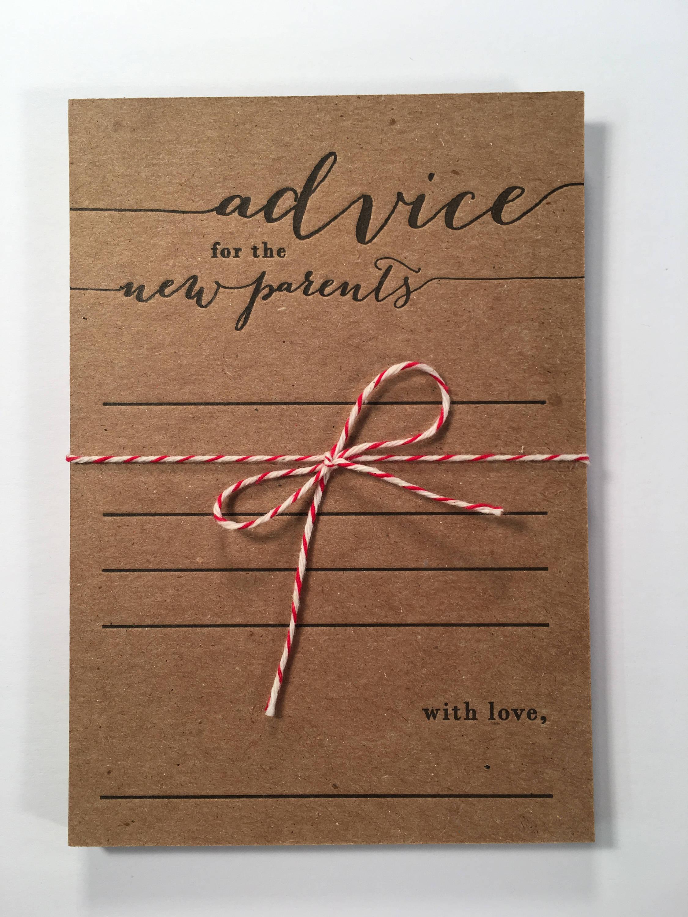 Advice For The New Parents Letterpress Note Cards - Half Pint Ink