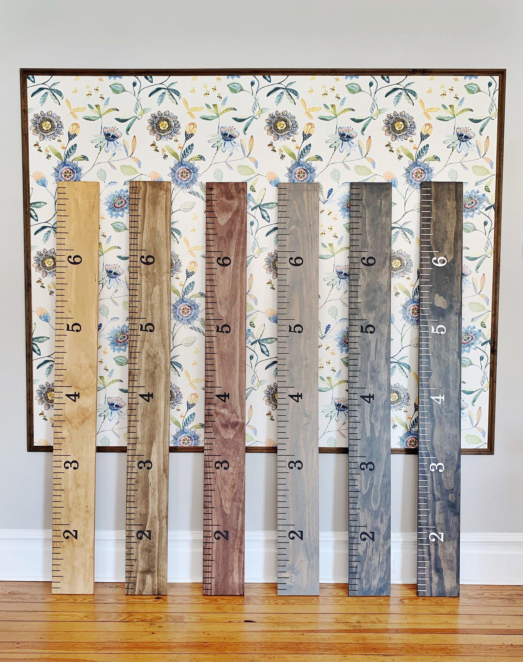 Handmade Wooden Growth Chart Growth Chart Classic Gray Half Pint Ink